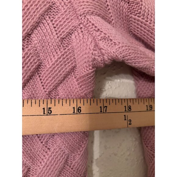 Talbots Cardigan Pink Merino Wool Cable Pattern Sweater Petite Small - Picture 6 of 9